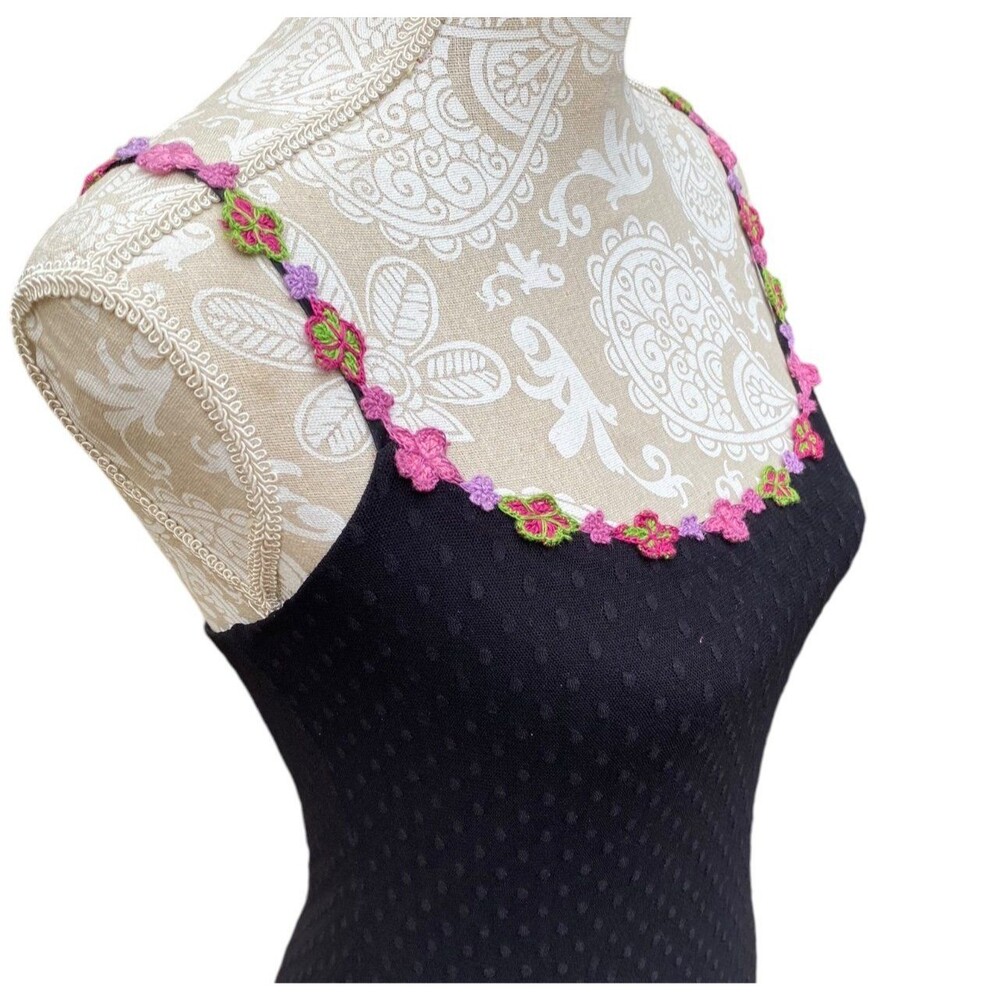 Whimsigoth Betsey Johnson Y2K Swiss Dot Slip Dress Pink Flowers NWT M - Picture 5 of 11